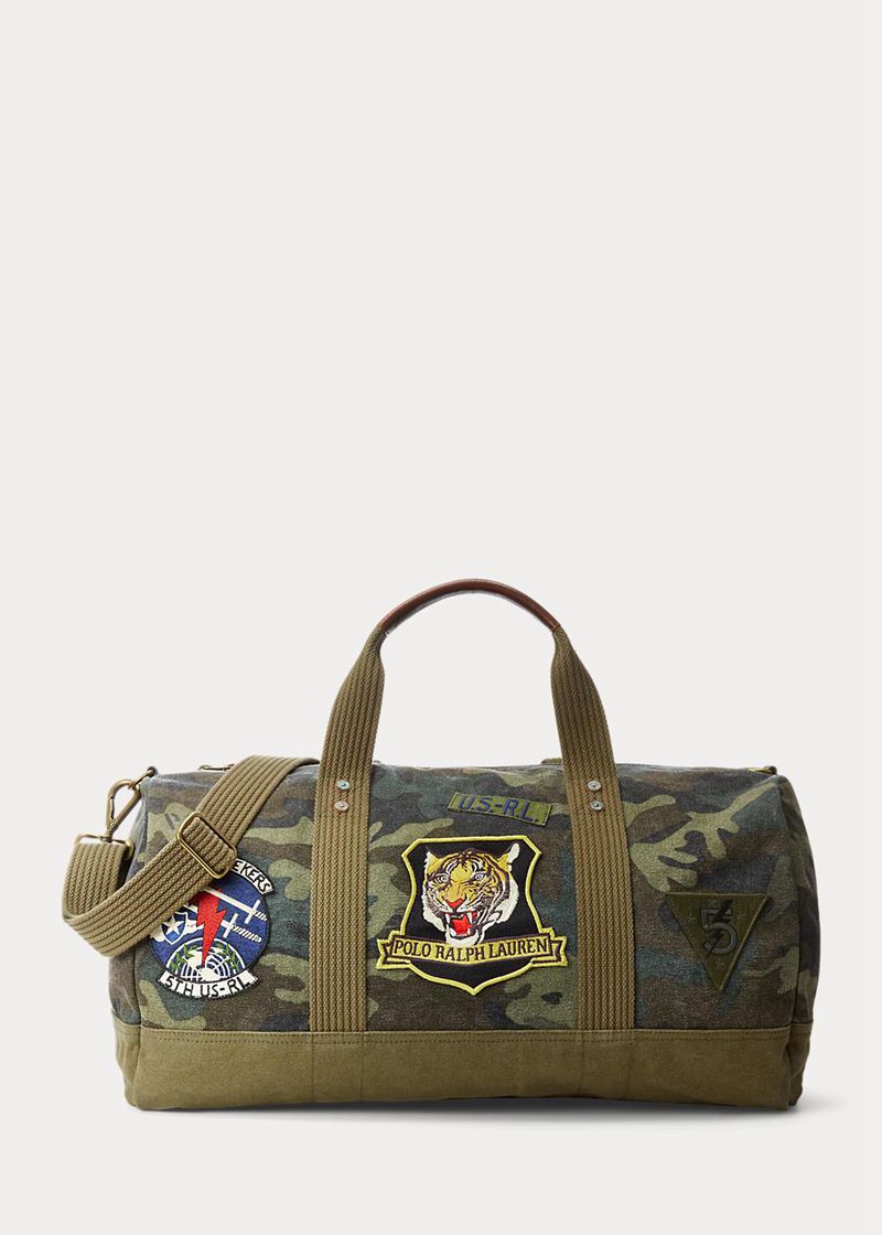 ポロ ラルフ ローレン バッグ メンズ オリーブ Tiger-patch Camo キャンバス Duffel XJPEQ0824